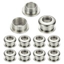 PATIKIL5mm(1/5インチ)ソリッド真鍮ホールアイレット10個アーク表面自己裏打ちグロメットシューズ衣類クラフトバッグレザークラフト用ワッシャーシルバートーン