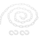 PATIKIL2個セット26フィートプラスチックチェーンバリアクラウドコントロールドライブウェイエレベーター駐車場用4つSフック付きホワイト