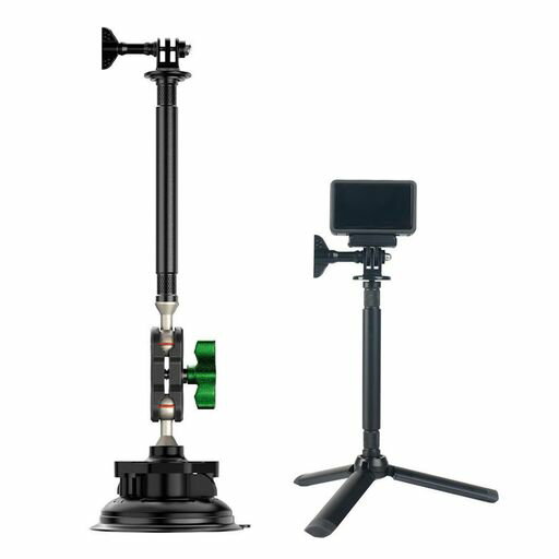 目に見えない自撮り棒延長ロッド、長さ15CM、強力な汎用性、一眼レフカメラ、アクションカメラ、1/4インチネジ付き三脚スタビライザー用マルチアングル撮影