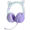 QUIEXACT BLUETOOTH ヘッドホン 猫耳ヘッドホン かわいい ヘッドフォン BLUETOOTH5.1 ワイヤレスヘッドフォン 有線無線兼用 LED付き キラキラ 虹色変換 マイク付き 折りたたみ 携帯便利 猫イヤホン ヘッドホン 子供(2)