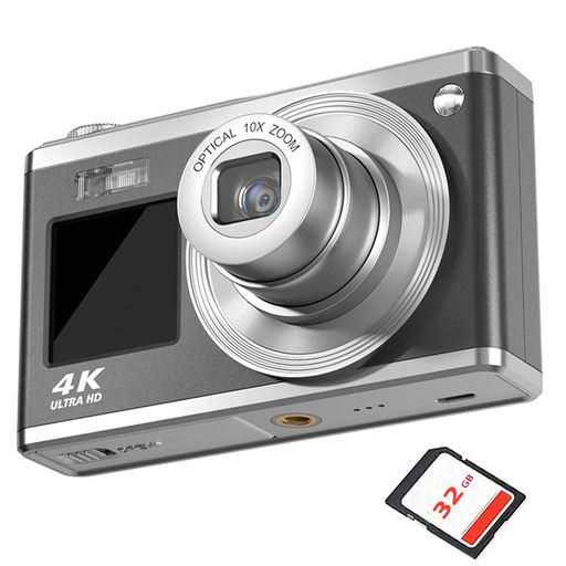 デジタルカメラ 光学ズーム 6000万画素数 コンパクト 4Kデジカメ 子供用カメラ YOUTUBEカメラ ポケットカメラ 2.88+1.58インチデュアルIPSスクリーン 小型軽量 マクロモード AFオートフォーカス 手ブレ補正 フィルライト