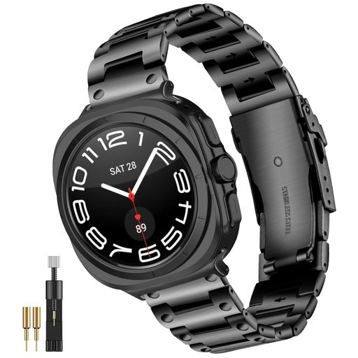 NINKIコンパチブル GALAXY WATCH ULTRA バンド 47MM(2024) ステンレス製 メタル 時計 バンド メンズ ビジネス風 クイックリリース 耐久性 金属ベルト 装着簡単 調整工具付き ギャラクシー ウォッチ ウルトラ 47MM