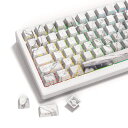 キーキャップ PBT シャインスルーキーキャップ 131キー キーキャップ75% サイドプリントキーキャップ 染料サブ チェリープロファイルカスタムキーキャップ メカニカルキーボード用 ダブルショット マーブルパターン ホワイト(2)