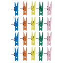 木製クリップ 画鋲 木製クロスピン 3.5CM ピンクリップ 写真 固定用 コルクボード 掲示板用 20個セット (カラー)
