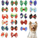 犬 ヘアゴム リボン 20個セット 可愛い 犬 ヘアリボン クリスマス 犬 髪飾り ヘアアクセサリー 蝶結び ペット 髪留め 髪ゴム ヘアバンド 混色