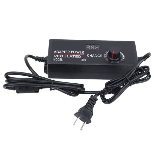 3‐12V 10A DC電源レギュレーターアダプター、調整可能調整アダプター、電圧ディスプレイ付きDC電源レギュレーター、LEDストリップ、ラップトップ、セットトップボックス、ルーター、スイッチ、LCDなど)AC 110-240V) (米国プラグ)