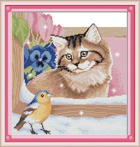 OWN4B ƥåɽåȿްư11CT Ļǭ 鿴Ըδñʻɽå41X42CM CROSS STITCH