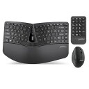 PERIXX ぺリックス PERIDUO-606 エルゴノミクスキーボード マウス テンキー 三点セット キー分割型 調節可能パームレスト付き チルトホイール搭載 メンブレン式 英語配列【正規保証品】 (ワイヤレス)(2)