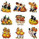 18PCS ハロウィンツリーのオーナメント 木製の飾りをぶら下げヴィンテージ カボチャ魔女子供 レトロな黒猫ペンダント ガーランド バナー ハロウィン 秋 ホリデー ツリー ホーム パーティー ツリー デコレーション用品