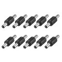 REBOWER DC オス - オス 電源ジャックコネクタプラグアダプタ CCTV ホーム セキュリティ用 5.5X2.5MM ブラック 10個(2)