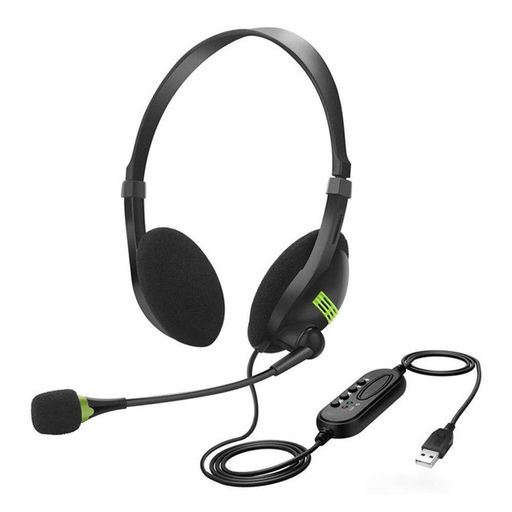 マイク付きゲーミング ヘッドセット USB ヘッドフォン、MAC、LYNC、、コンピュータ、ラップトップ、ノイズ キャンセリング マイク、DSP、リモコン付き PC 用コンピュータ ヘッドセット (黒)