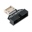 CABLECC タイプ E IDC ソケット USB 3.1 フロントパネル ヘッダーから USB 3.0 20 ピン ヘッダー延長アダプター(2)