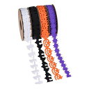 BETHANY HOME ハロウィン リボン ラッピング用 4巻きセット 約4M/巻き プレゼント包装 サテンリボン ハロウィン飾り ハンドメイド 手芸素材 ギ...