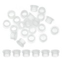 PATIKIL 塩と胡椒振り子ストッパー14MM/0.55” 25個 プラスチック製塩振り子プラグ交換用プルリング付き再利用可能なクリアラウンドエンドキャップポ...