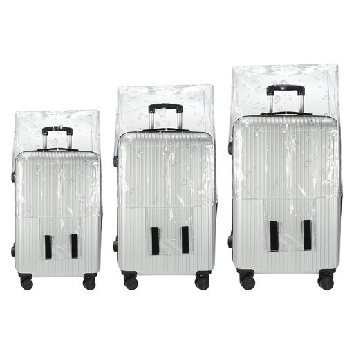 PATIKIL 荷物カバー 3個 51 CM 60 CM 71 CM PVC スーツケースカバープロテクター 防水 旅行用荷物カバー スーツケース用 シルバー-グレー PATIKIL 荷物カバー 3個 51 CM 60 CM 71 CM PVC スーツケースカバープロテクター 防水 旅行用荷物カバー スーツケース用 シルバー-グレー