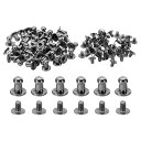 PATIKIL衣類用5MMスタッズレザークラフト用100セットスタッズレザーリベットコーンスボタンヘッドメタルスクリュースタッズポスト黒