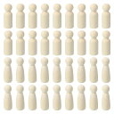 PATIKIL2.95”高さ木製ペグ人形36個の木製ペグ人形未仕上げのボディ自然木製フィギュア絵画DIY手芸アート落書き