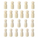 PATIKIL1.69”高さ木製ペグ人形22個の木製ペグ人形未仕上げのボディ自然木製フィギュアペイントDIY手芸アート落書き