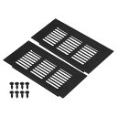 PATIKIL6x3”長方形エアベントカバー2個セットキャビネットワードローブドア用アルミメッシュグリル付き換気カバー黒