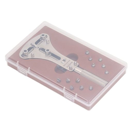 三点支持オープナー 時計工具 時計バックケースオープナー スクリューバックオープナー 17〜53MMの範囲 大型腕時計対応 ステンレス鋼 裏蓋外し メンテナンス 時計電池交換などに