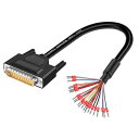 PENGLINDB25オスRS232D-SUB25ピンシリアル延長ケーブル1.5m26AWG25ピン金メッキコネクター裸線エンドケーブル付き25ピン端子ケーブル(オス)