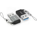 ACEYOONUSBTYPEC変換アダプタ2個パック両面USB3.1GEN2対応アダプターヒモ付き紛失防止TYPEC最大10GBPS高速データ転送QC3.0急速充電タイプCメスTOUSB3.1オス(2)