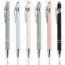 LIANHATA6本セットタッチペンボールペン付き2IN1多機能ボールペン黒インクスタイラスペン軽量使いやすい(タッチペン6色B)
