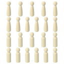 PATIKIL3.54”高さ木製ペグ人形22個の木製ペグ人形未仕上げのボディ自然木製フィギュアペイントDIY手芸アート落書き