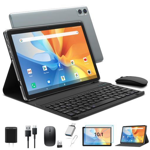 【新登場ANDROID タブレット10.1】2IN1タブレットANDROID 12 10.1インチ WI-FIモデル 8コアCPU 4RAM+128GB ROM+1TB拡張 キーボード付き タブレット5G/2.4G WIFIモデル