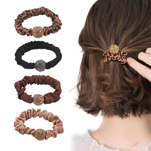 DOYIME ヘアゴム 髪ゴム ヘアシュシュ リングゴム 可愛いリボンゴム ヘアリングゴム ヘアアクセサリー 髪留めゴム 髪飾り レディース 髪に優しい ヘアアレンジ おしゃれ かわいい シンプル 高弾性 エレガント 静電気防止 仕事用