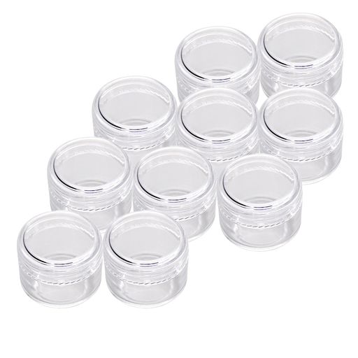 【LUYING】10個セット5ML 小分け丸ケース アクセサリー収納 透明 便利グッズ 出張 旅行用品 化粧品用小分け容器 クリーム・小物用収納ボックス クリア ネイルパーツ収納ボックス