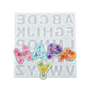YFFSFDC 丸文字 アルファベット シリコンモールド 角がまるい 英字 イニシャル 大文字 英語 文字 レジン ペンダント キーホルダー アクセサリー パー...