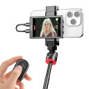 KING MA 4K対応IPHONE用VLOG自撮りモニタースクリーン、携帯電話 の背面カメラと同期するミニディスプレイで、磁気式フォンクリップと BLUETOOTH リモコン付き、自撮り・ビデオ録画・ライブ配信・TIKTOK撮影に最適 ※4K(2)
