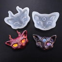 FINEINNO 3D 悪魔猫 悪魔 三つ目 2種類 2セット シリコンモールド ハロウィン ペンダント エポキシ樹脂 UVレジン型 DIY モールド 石鹸 キ...