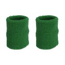 PATIKILスポーツ用リストバンド8X10CM2個セットテニスバスケットボールランニングなどに最適な吸汗性あるコットンテリークロス製リストスウェットバンドダーク緑(4)