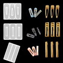 DIYBRAVO ヘアクッリプ シリコンモールド ヘアピン 3種類 9本金具付き 髪とめ 髪饰り エポキシ樹脂 DIY 手作り 水滴形 長方形 ヘ...