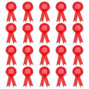 PATIKIL空白賞リボン、20個の賞リボン賞メダル受賞者リボン認識参加リボン、競技、スポーツイベント、パーティー、結婚式、赤