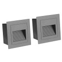 PATIKIL4000KLEDステップライト2個入り3W120V埋め込み階段ライトアルミ防水105lmウォームホワイト階段ライト屋内外用グレーシェル