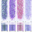 SENSABLISSグリッターラメネイルネイルグリッタージェル4色セットネイルパーツラメグリッタージュエリーパーツスパンコールキラキラ容器入りグリッターネイルア...