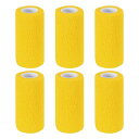 PATIKIL4”X177”自己粘着性包帯巻き6個の弾性自己呼吸性自己粘着性巻きテープストレッチアスレチックスポーツリスト足首アウトドアテープイエロー