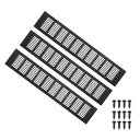 PATIKIL16x3.2”ドアエアベントカバー3個アルミグリルベンチレーションカバールーバー付き取り付け用ネジ付きキャビネットワードローブドア黒