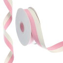 PATIKIL9.8ヤードx1”のクリスマスストライプリボンリボンキャンディリボンロール織物ラッピングリボンクラフトリース誕生日結婚式装飾用ピンクホワイト