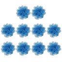 PATIKIL2”シフォンフラワー10個メッシュ生地フラワー手芸用アップリケヘッドバンド装飾DIYクラフトウェディングデコレーションダークブルー
