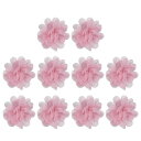 PATIKIL2”シフォンフラワー10個メッシュ生地フラワー手芸用アップリケヘッドバンド装飾DIYクラフトウェディングデコレーションピンク