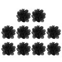 PATIKIL2”シフォンフラワー10個メッシュ生地フラワー手芸用アップリケヘッドバンド装飾DIYクラフトウェディングデコレーション黒
