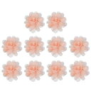 PATIKIL2”シフォンフラワー10個メッシュ生地フラワー手芸用アップリケヘッドバンド装飾DIYクラフトウェディングデコレーションアプリコットピンク