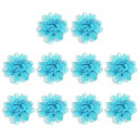 PATIKIL2”シフォンフラワー10個メッシュ生地フラワー手芸用アップリケヘッドバンド装飾DIYクラフトウェディングデコレーションライトブルー