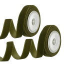 PATIKIL0.35”X2.18ヤードベルベットリボン2個セットシングルフェイスヴィンテージベルベットリボンスプールデコレーションギフトDIYラッピングクラフ...