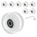 PATIKILローラースケートホイールセット8個58MM82Aライトアップスケートボードクルーザーホイールセットベアリングトラックツールキット付き屋外ダブルロー...