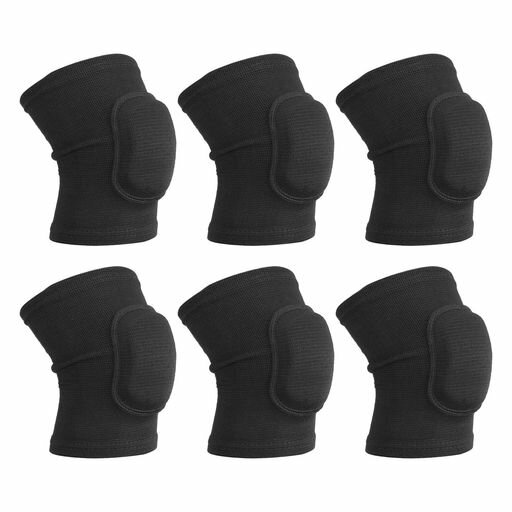 PATIKILMサイズのプロテクティブニーパッド3ペアのスポンジバレーボールニーパッドダンスニーパッドブレース女性用男性用フットボールバスケットボールワークアウト用黒